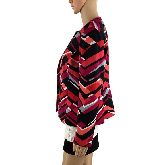Kasper Geometric Print Blazer Jacket Multicolor Size 6 - Picture 4 of 7